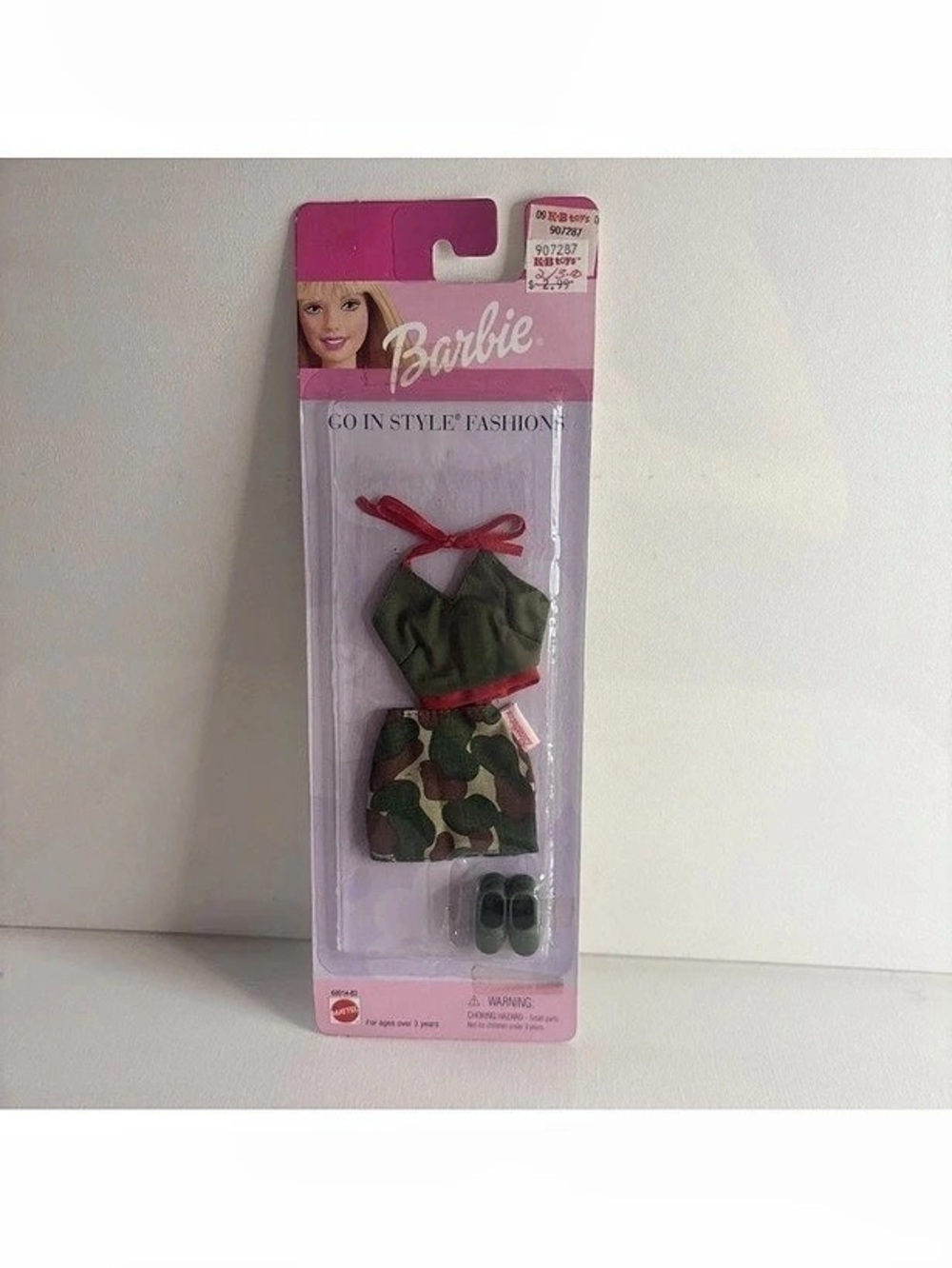 Vintage 1999 Barbie Going In Style Camouflage Outfit Accessory Set